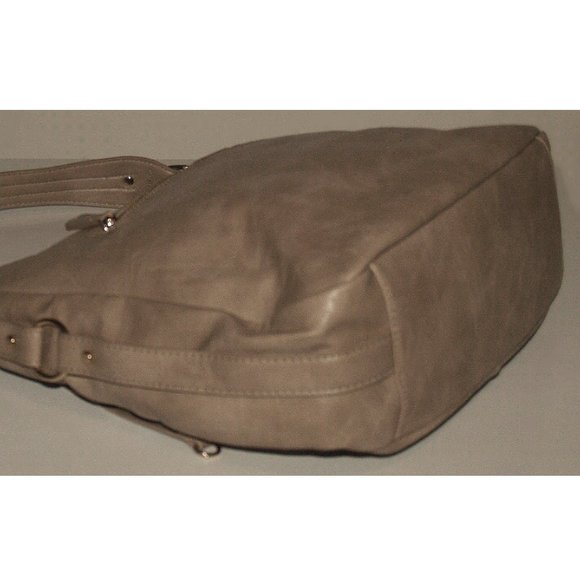 Madison West Large Vegan Leather Shoulder Tote Bag - Tan - Picture 7 of 10